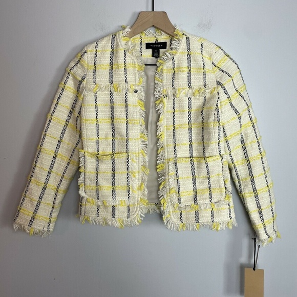 Halogen Jackets & Blazers - Halogen Petite Estelle Tweed Jacket Ivory/Navy XXSP